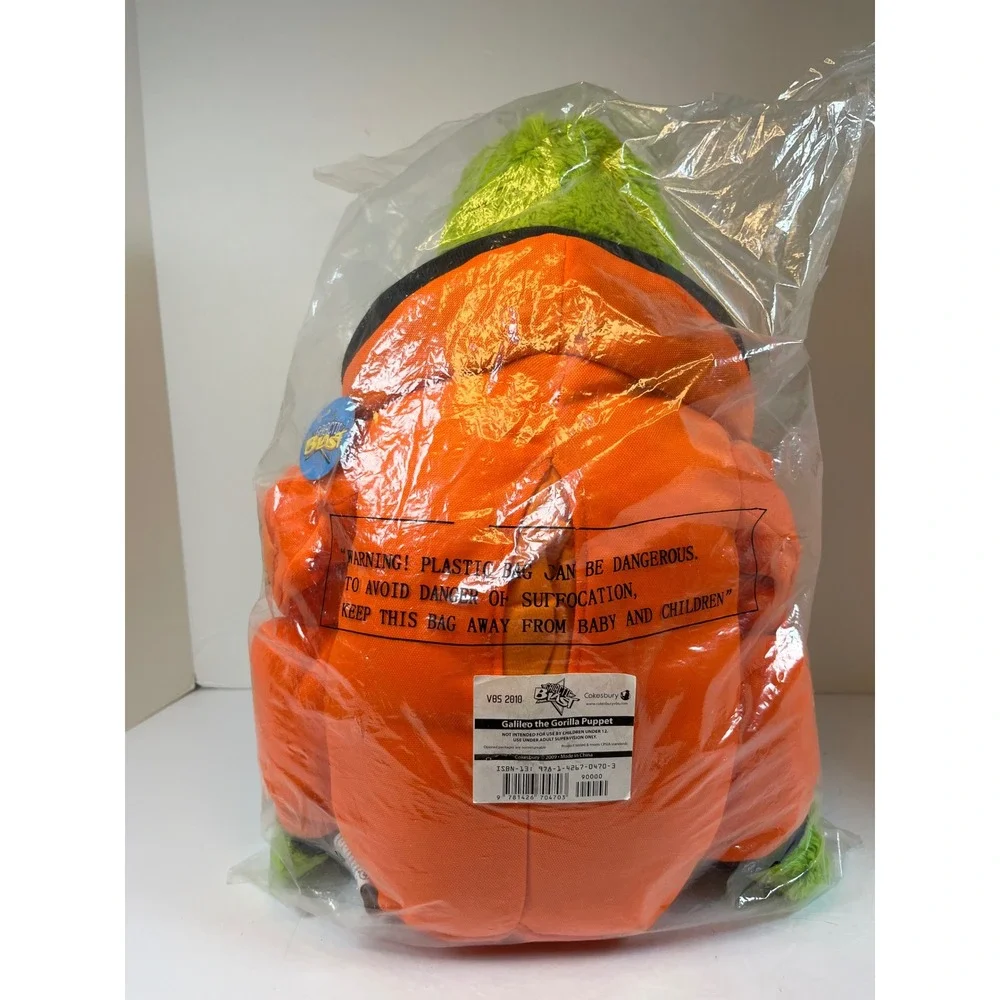 Galileo the Gorilla Puppet Green Orange 19